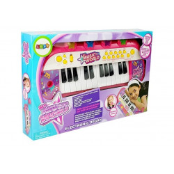 Keyboard Pianinko 24 Klawisze USB Mikrofon Różowy