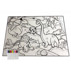 Puzzle Do Kolorowania Dinozaury Pisaki 24 elem
