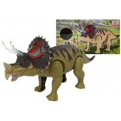 Dinozaur Triceratops Zielony Na Baterie