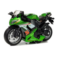 Motocykl z Napędem Frykcyjnym Dźwięki Motor 1:14 Zielony