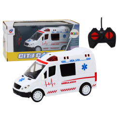 Zdalnie Sterowana Karetka Ambulans RC Światła Dźwięki Biała